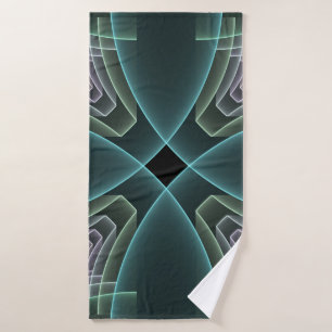 Toalha De Banho Gráfico de Arte Geométrica Teal Moderna