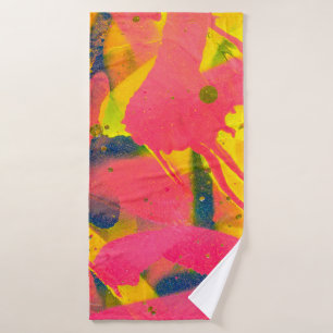Toalha De Banho Grafite colorido. Artarte de abstrato de encerrame