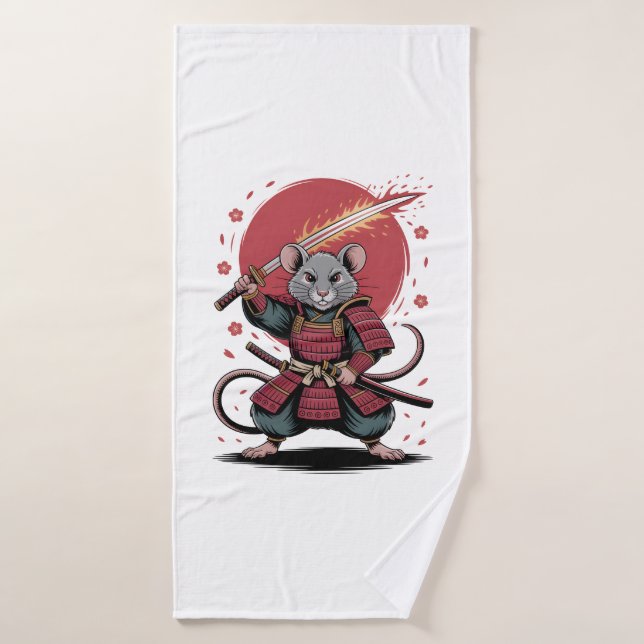 Toalha De Banho guerreiro Samurai Rat (Toalha de Banho)