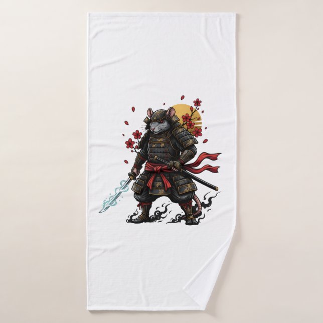 Toalha De Banho guerreiro Samurai Rat (Toalha de Banho)