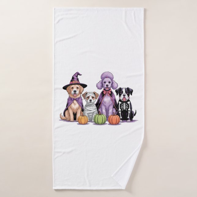 Toalha De Banho Halloween Squad Dog (Toalha de Banho)