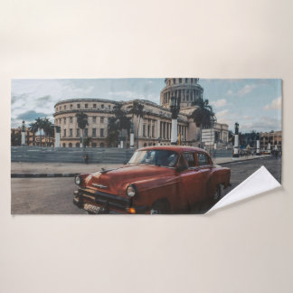 Toalha De Banho Havana Cuba Carro Clássico Antigo
