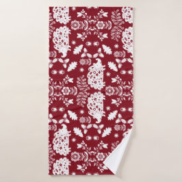 Toalha De Banho Hedgehog Folk Art