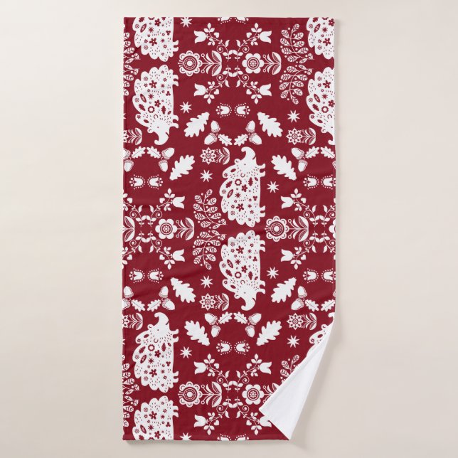 Toalha De Banho Hedgehog Folk Art (Toalha de Banho)