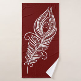 Toalha De Banho Henna style peacock feather