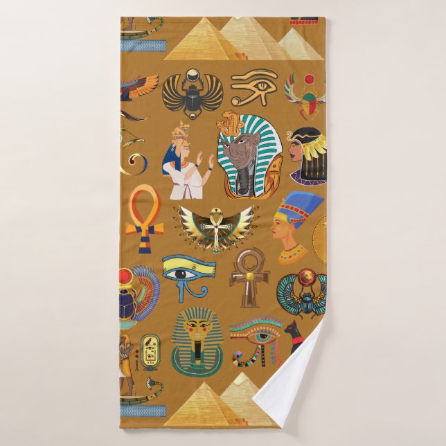Toalha De Banho Hieroglifo Egípcio Antigo - Padrão Hieroglifo (Toalha de Banho)