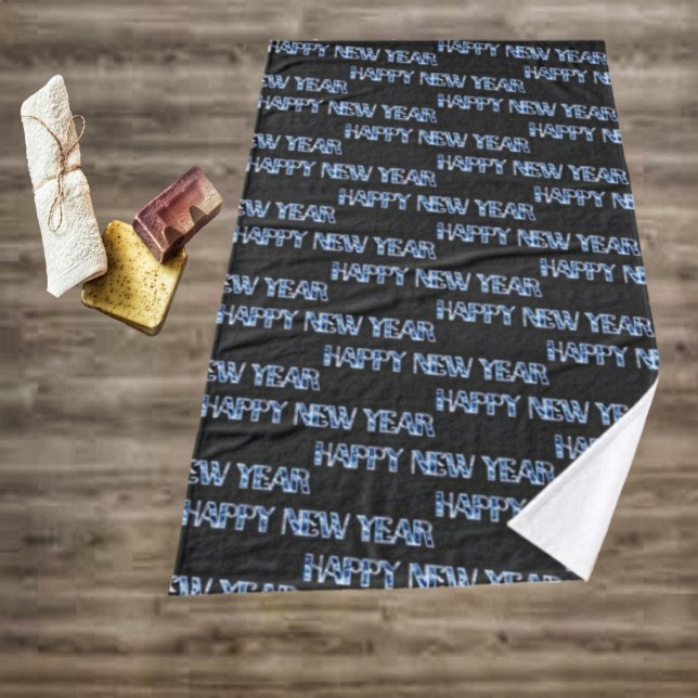 Toalha De Banho HNY-Blue Diamond (Wrap up the old year, and wrap up into the New, with your elegant, HNY Blue Diamond Bath Towel!)
