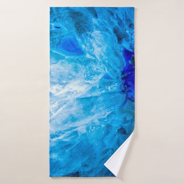 Toalha De Banho Ice Blue Crystal Gem Gemstone Agate Quartz (Toalha de Banho)