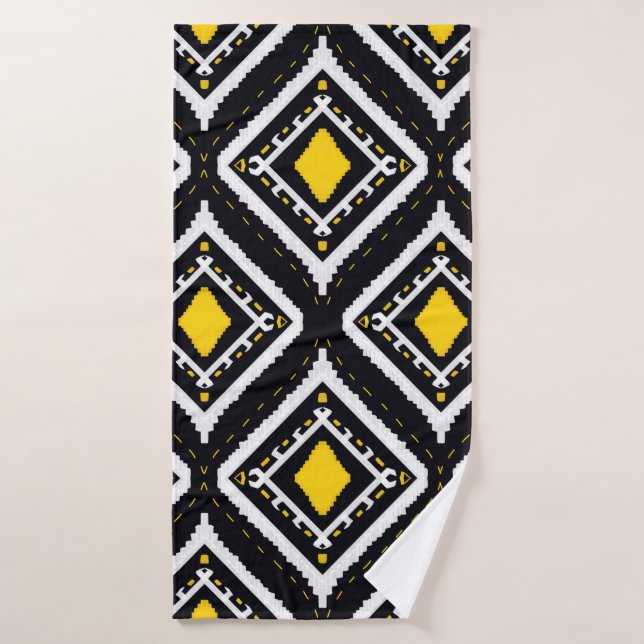 Toalha De Banho Ikat patterns ethnic tribal textile American Afric (Toalha de Banho)