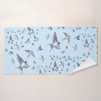 Toalha De Banho Ilustração Do Bando De Aves De Engorda Voadoras