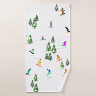 Toalha De Banho Ilustração do Freeride Snowboarder Snowboard