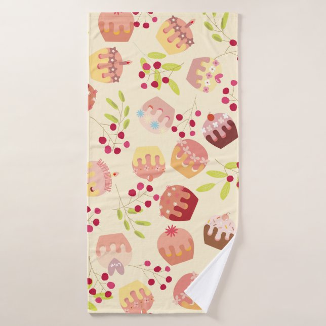 Toalha De Banho ilustração perfeita do bolo de xícara (Toalha de Banho)