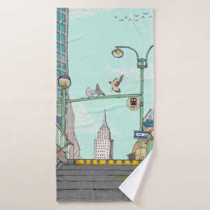 Toalha De Banho Imagem Whimsical Metro Stop Manhattan NYC