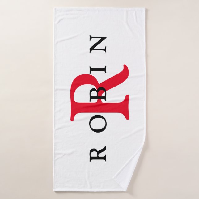 Toalha de Banho Inicial Personalizada (Toalha de Banho)