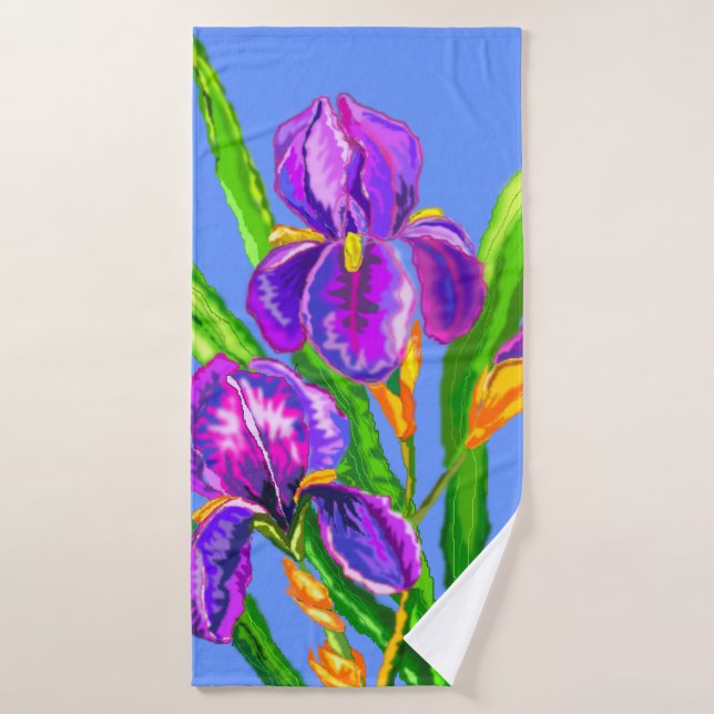 Toalha De Banho Iris Flowers Bath Towel (Toalha de Banho)