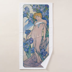 Toalha De Banho Íris (Quatro Flores), Alphonse Mucha