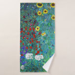 Toalha De Banho Jardim de fazenda com girassóis, Gustav Klimt<br><div class="desc">Gustav Klimt (14 de julho de 1862 - 6 de fevereiro de 1918) foi um pintor simbólico austríaco e um dos membros mais proeminentes do movimento Secessão de Viena. Klimt é notado por suas pinturas, murais, esboços, e outros objetos de arte. Além de suas obras figurativas, que incluem alegorias e...</div>