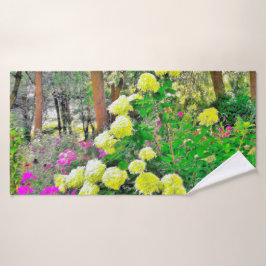 Toalha De Banho Jardim de Hydrangea do Chartreuse Green Limelight