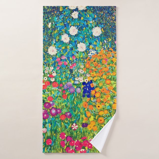 Toalha De Banho Jardim Flor, Gustav Klimt (Toalha de Banho)