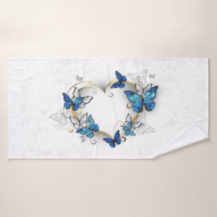 Toalha De Banho Jewelry Heart with Butterflies Morpho