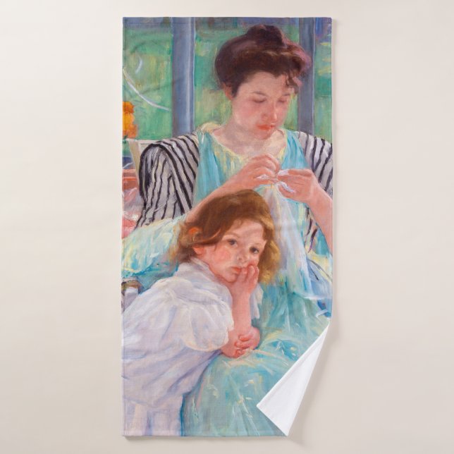 Toalha De Banho Jovem Mãe Costurando, Mary Cassatt (Toalha de Banho)