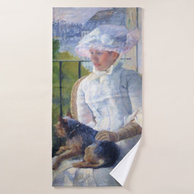 Toalha De Banho Jovem Menina e Seu Cachorro, Mary Cassatt (Toalha de Banho)