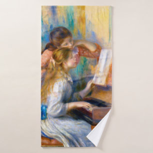 Toalha De Banho Jovens Garotas no Piano, Renoir