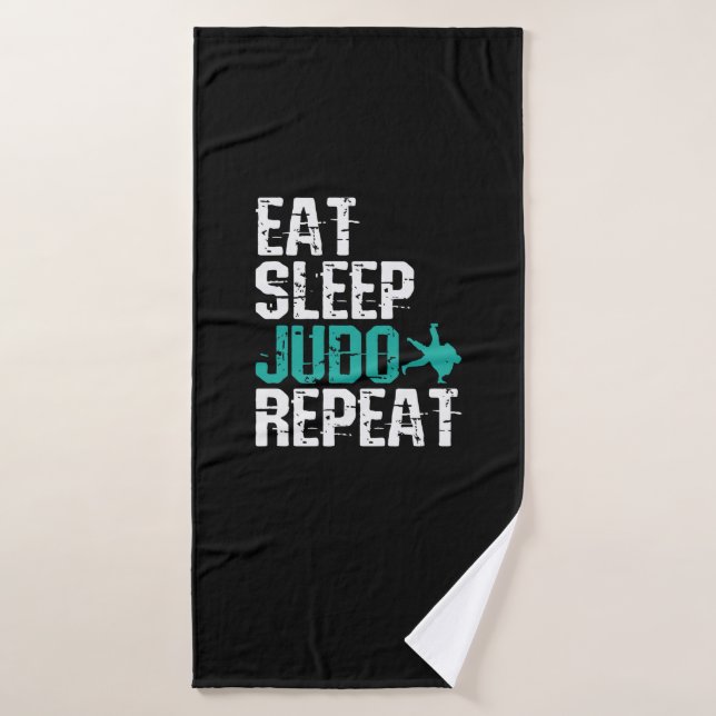 Toalha De Banho Judo Eat Sleep Judo Repeat (Toalha de Banho)
