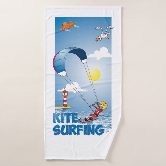 Toalha De Banho Kite surfing illustratie (Toalha de Banho)