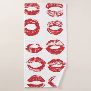 Toalha De Banho Lábios femininos. Isolamento de lábios de aquarela