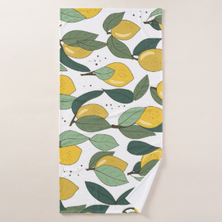 Toalha De Banho Lemon Tropical: Vintage Brilhante Sem Serras