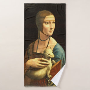 Toalha De Banho Leonardo Da Vinci - A Senhora Com Um Ermine