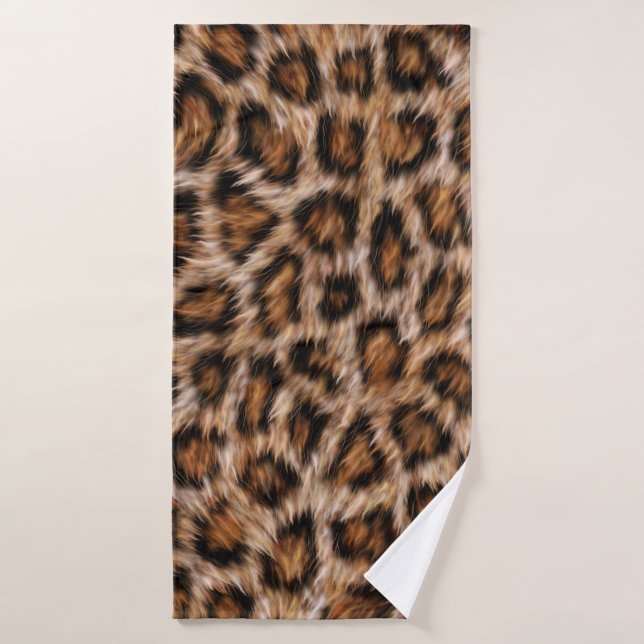 Toalha De Banho Leopard Jaguar Cat Brown fur Pattern-24609 (Toalha de Banho)