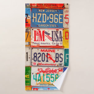 Toalha De Banho Licença dos Estados Unidos Plates Art America