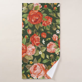 Toalha De Banho Linda peônia flores sem costura