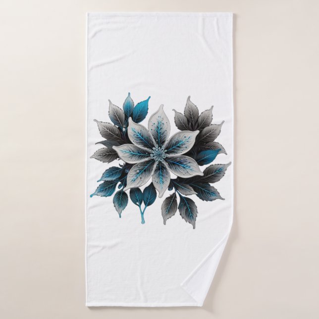 Toalha De Banho lindas flores e folhas de gelo (Toalha de Banho)