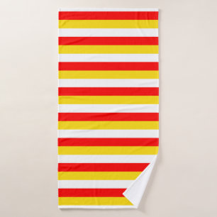 Toalha De Banho listras da bandeira de Guernsey vermelho amarelo b