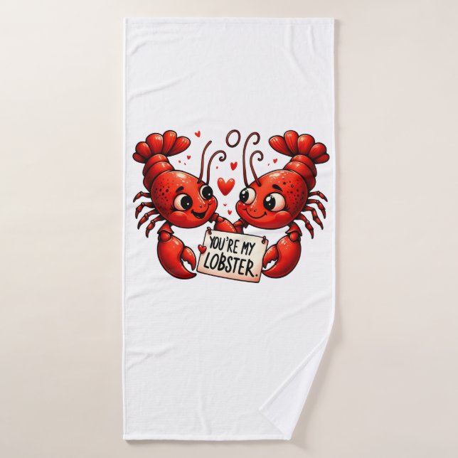 Toalha De Banho Lobster Love Puns (Toalha de Banho)