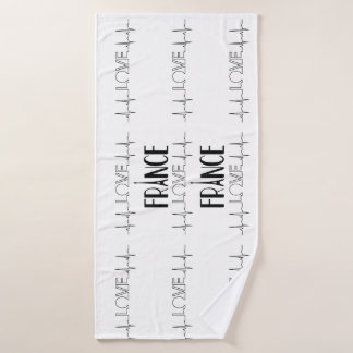 Toalha De Banho Love Paris France Black White Bath Mat