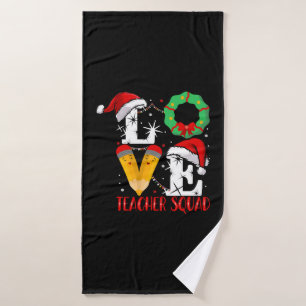 Toalha De Banho Love Teacher Squad, Engraçado Professor Natal