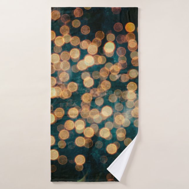 Toalha De Banho luzes no fundo abstratas, fundo, preto, desfocado (Toalha de Banho)