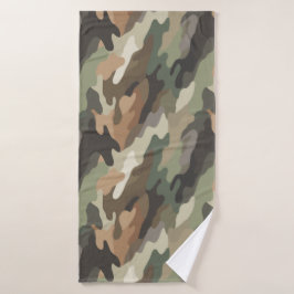 Toalha de Banho Macia com Design de Camuflagem Est
