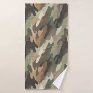 Toalha de Banho Macia com Design de Camuflagem Est