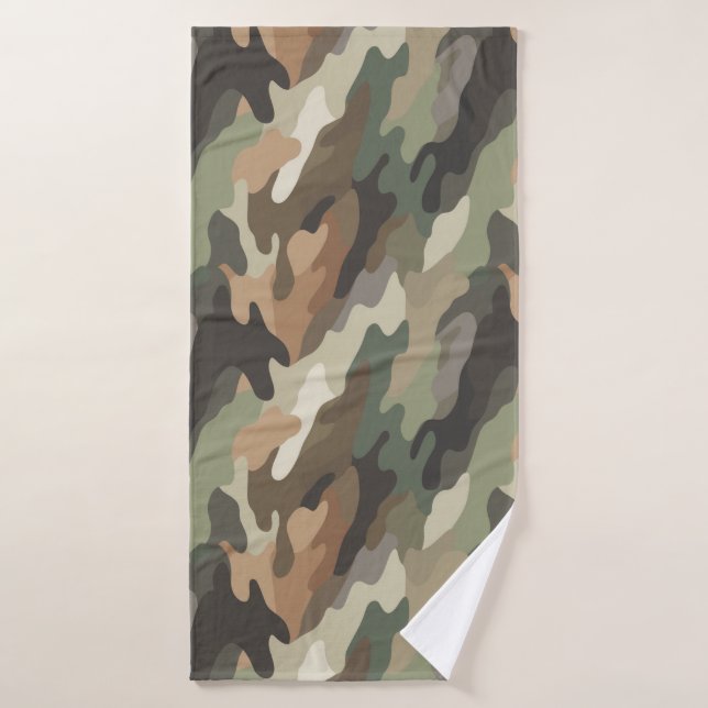Toalha de Banho Macia com Design de Camuflagem Est (Toalha de Banho)