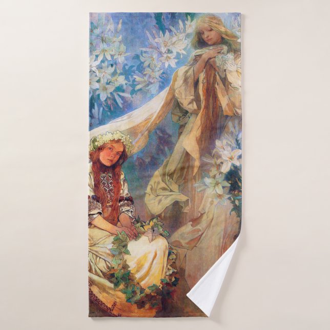 Toalha De Banho Madona da Lily, Mucha (Toalha de Banho)