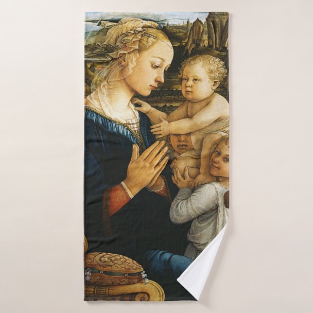 Toalha De Banho Madonna com criança e dois anjos, Filippo Lippi (Toalha de Banho)