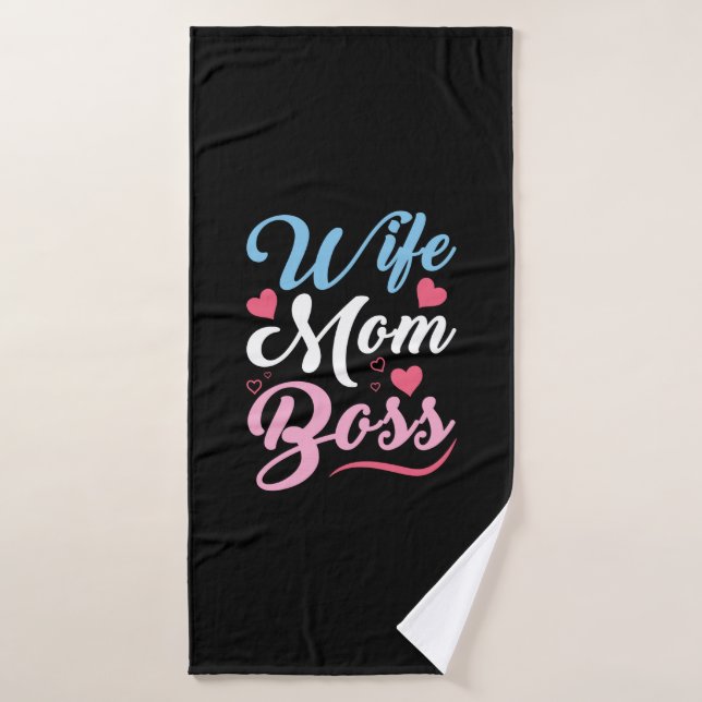 Toalha De Banho Mãe Arte Esposa Mãe Chefe (Toalha de Banho)
