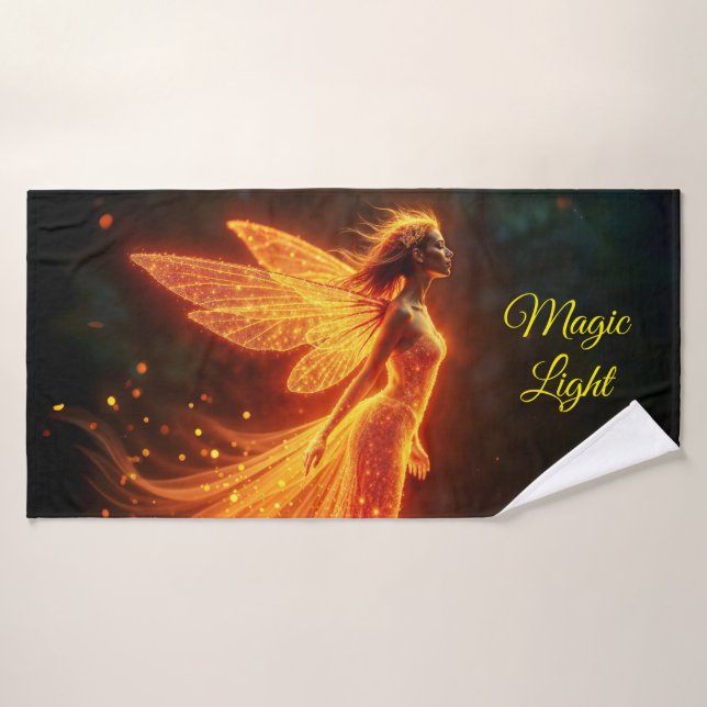 Toalha De Banho Magia de fantasia de fada de fada cintilante verme (Toalha de Banho)