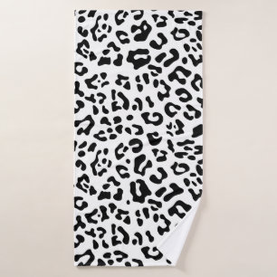 Toalha De Banho Manchas de leopardo preto e branco feminino