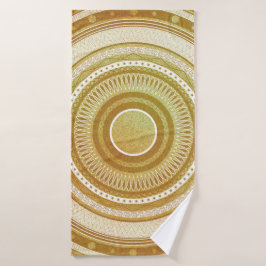 Toalha De Banho Mandala Dourada e Brilhante